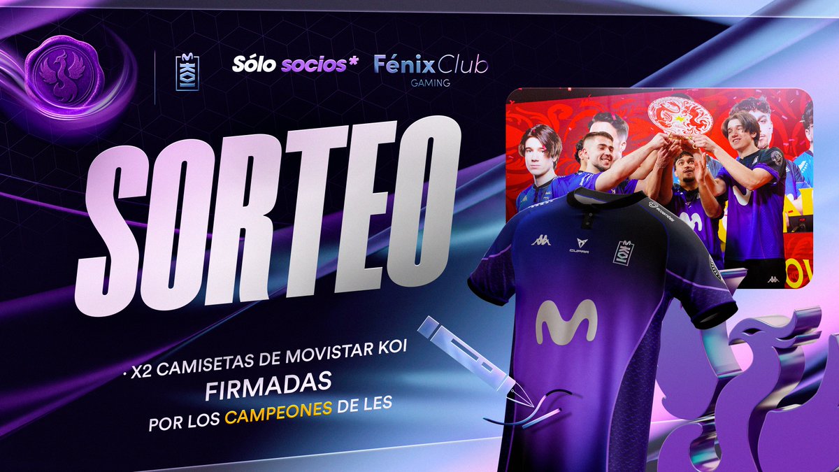 SORTEO PARA SOCIOS DEL FÉNIX CLUB GAMING 🚨

Gracias a nuestros recientes campeones de LES sorteamos 2 camisetas oficiales firmadas por los jugadores. 🏆

Participa rellenando con tus datos de socio el formulario del tuit de abajo ⬇️⬇️