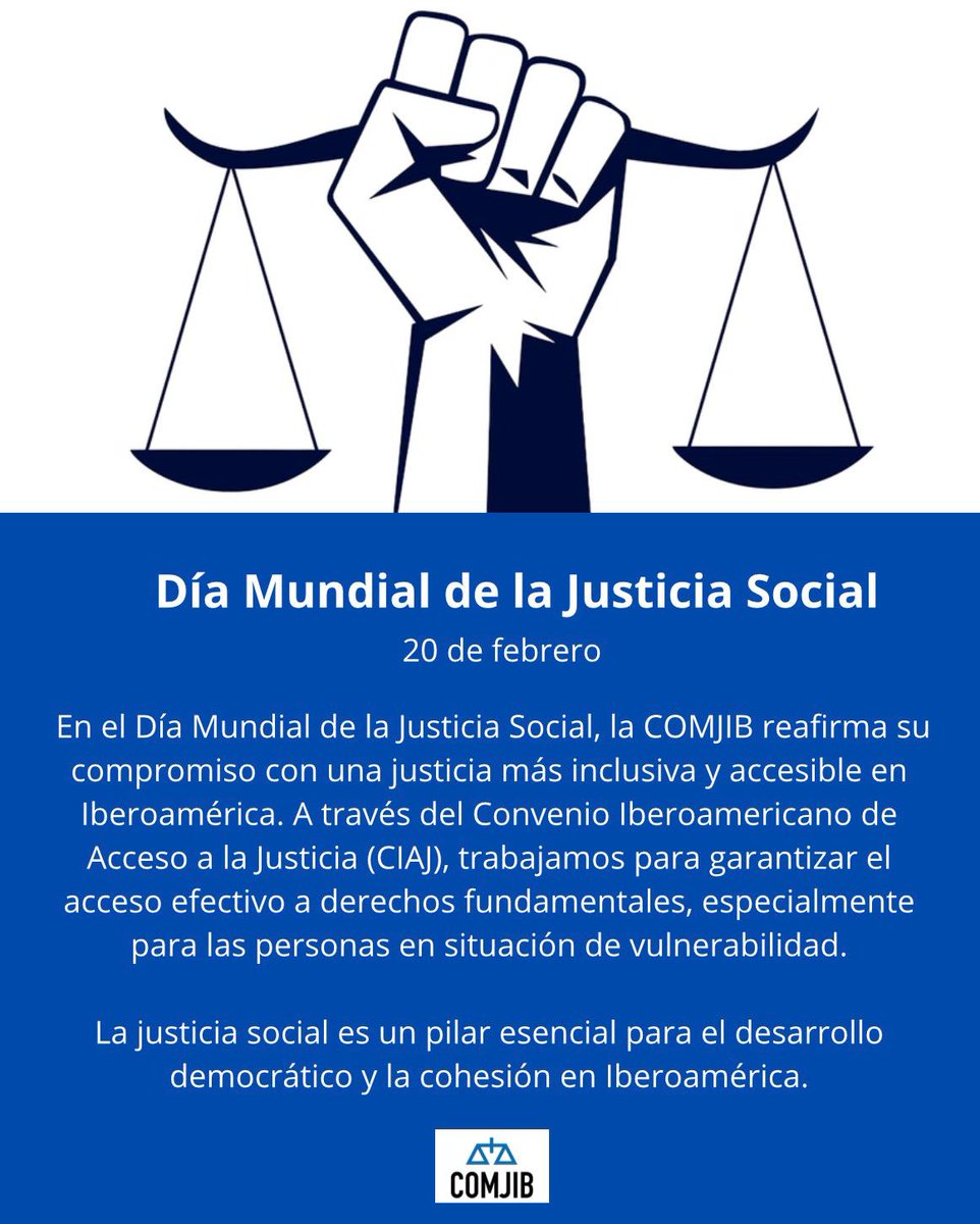 Desde COMJIB reafirmamos nuestro compromiso con una justicia más inclusiva y accesible en Iberoamérica, impulsando el Convenio Iberoamericano de Acceso a la Justicia (CIAJ) para garantizar derechos efectivos, especialmente para quienes enfrentan mayores vulnerabilidades.