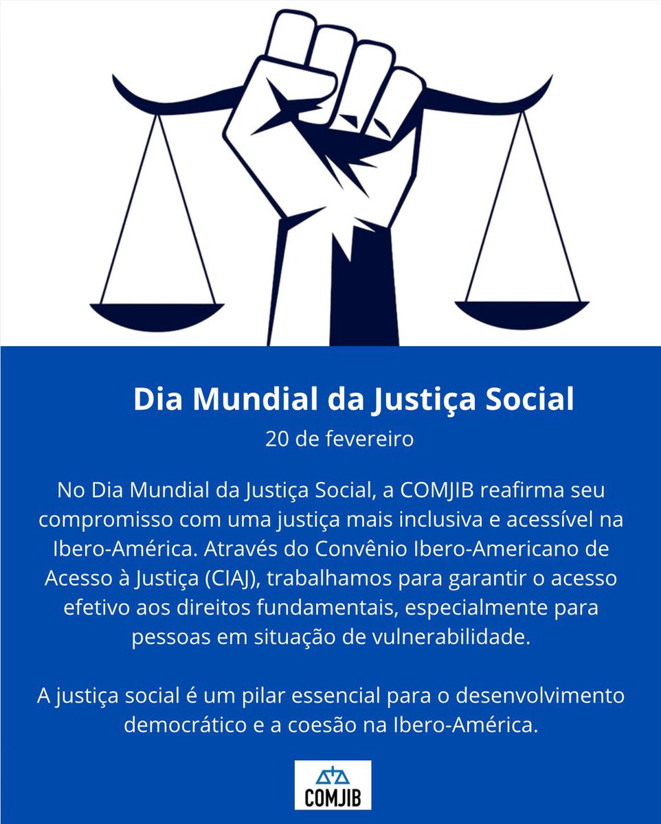<a href="/ProgramaPIAJ/">Programa Iberoamericano de Acceso a la Justicia</a> Desde a COMJIB reafirmamos nosso compromisso com uma justiça mais inclusiva e acessível na Ibero-América, promovendo o Convênio Ibero-americano de Acesso à Justiça (CIAJ) para garantir direitos efetivos, especialmente para quem enfrenta maiores vulnerabilidades.