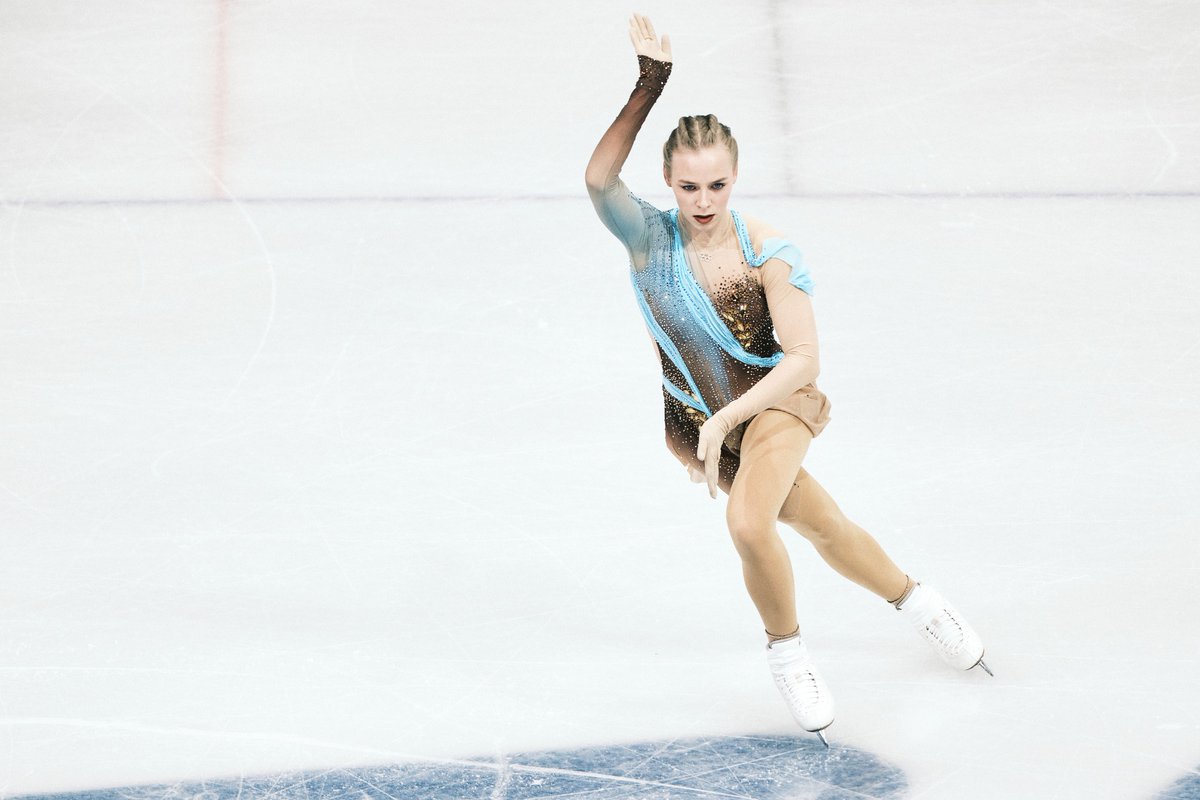 EstonianWorld's tweet image. Niina Petrõkina, #Estonia’s two-time European figure #skating champion, finished seventh in the women’s singles at the Milan–Cortina Olympics on her #Olympic debut.