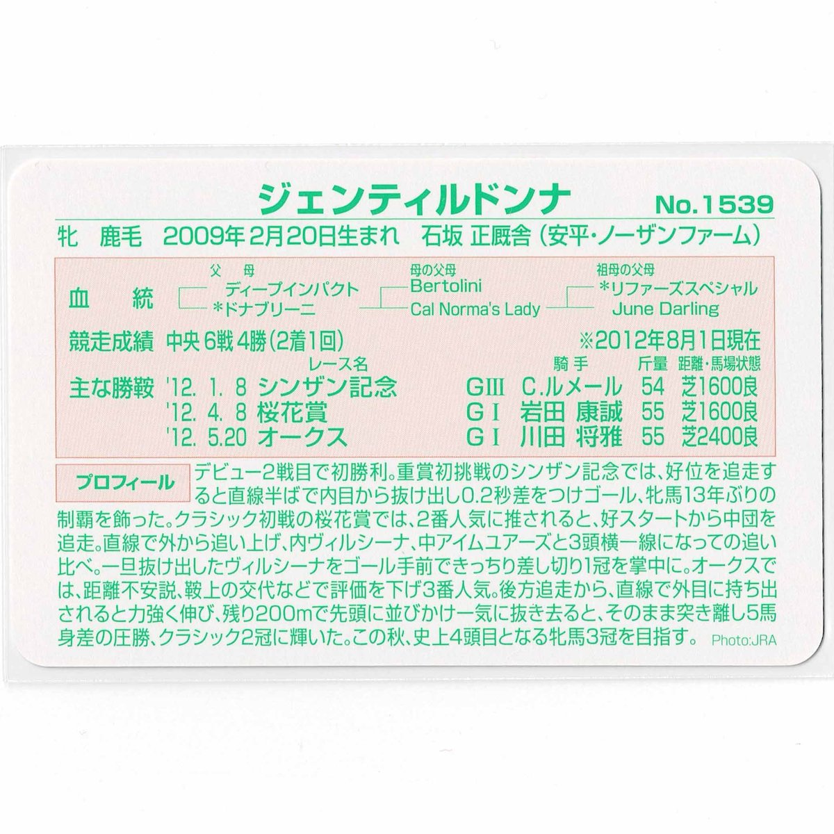 まねき馬倶楽部 No.1539 #ジェンティルドンナ #岩田康誠 スペシャル