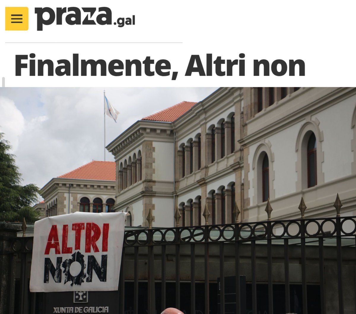 Celebramos que a presión social e a organización de miles de persoas freasen a macrocelulosa de Altri. O proxecto do PP era un atentado ambiental no corazón do noso país. O pobo galego volve demostrar o seu compromiso coa defensa dos recursos naturais e un modelo de vida sostible