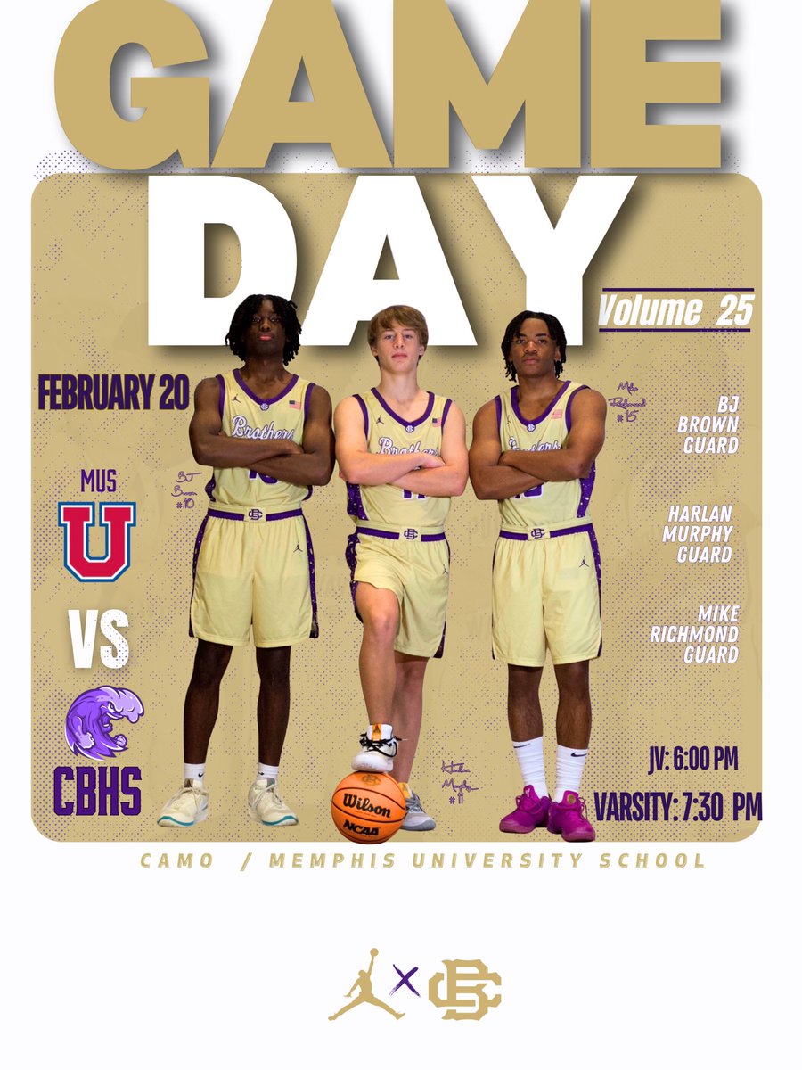 CBHSbasketball's tweet photo. ๐ GAME DAYโผ๏ธ
๐ MUS
โฐ 7:30 PM
๐ Memphis University School
๐ Ross M Lynn Arena
๐๏ธ https://t.co/mXw0hDP9aE
๐ฒ @CBHSbasketball (X /Twitter)
๐ป NFHS Network
#TheBrotherhood | #MeetTheStandard
#GoBrothers
๐ธ @josh_brown1324 / @shotbygary_ https://t.co/I2hu161Nk9