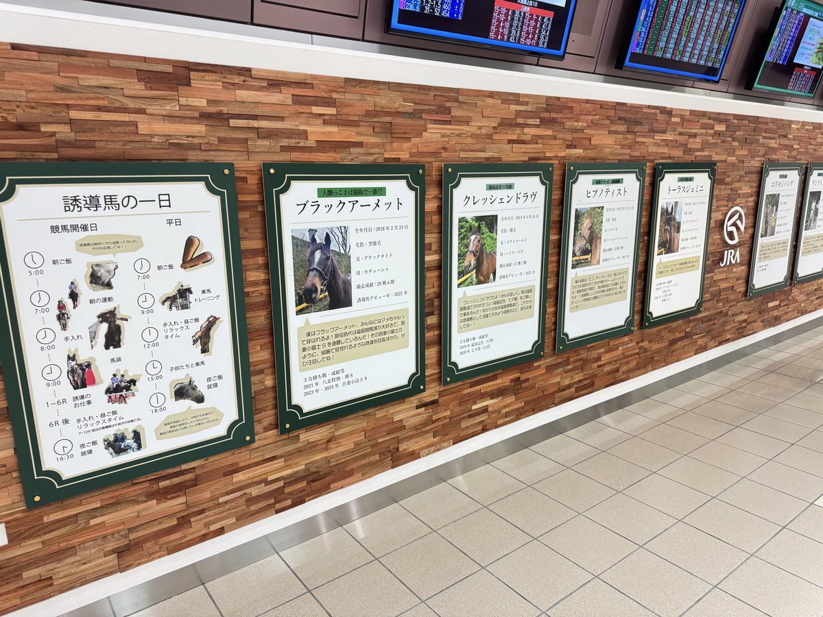 福島競馬場の誘導馬紹介コーナー、最初はターフィーショップ横のビデオ