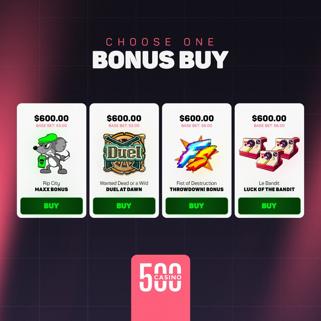 You have $600, which bonus buy are you picking? 

- Maxx Bonus (Rip City) 😼
- Duel at Dawn (Wanted Dead or a Wild) 🤠
- Throwdown Bonus (Fist of Destruction) ✊
- Luck of the Bandit (Le Bandit) 🦝