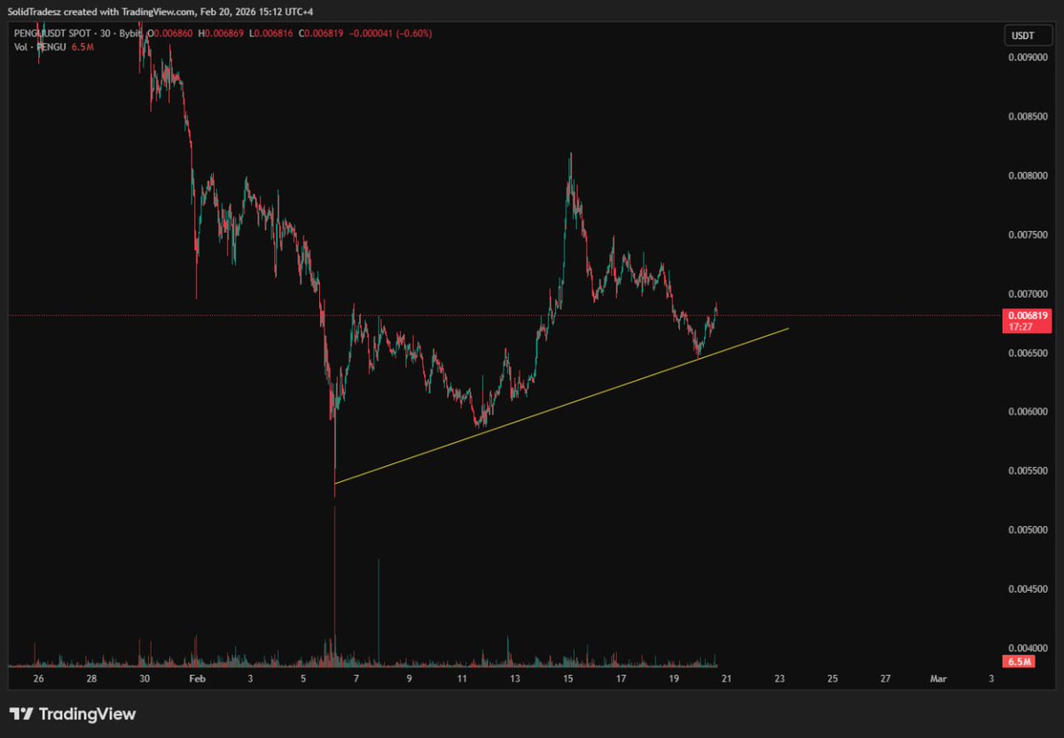 Look at this setup 

If $BTC holds the range here we might be up for some solid squezzes over the board 

OFFCOURSE KEY POINT IS $PENGUE