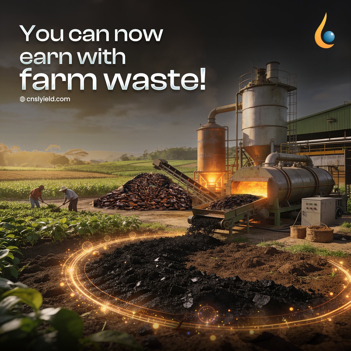 CNSLYIELD_'s tweet photo. Cashew shells become clean fuel
Carbon goes back into the soil
Enerstage makes farming circular

Visit now : https://t.co/FPp270HbUr
Discord: https://t.co/ZEBWNXifUZ 

#Enerstage #CleanEnergy #CarbonRemoval #CircularEconomy #RegenerativeEnergy #biofuel #biochar #FarmToFuel https://t.co/cJrUJbjka3