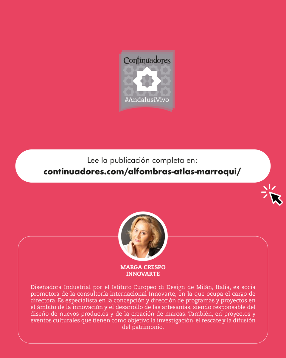 12.000 años de historia en cada nudo 🧶

Las alfombras del Medio Atlas esconden símbolos, códigos y saberes preservados por generaciones de tejedoras bereberes.

Arte, identidad y memoria viva ⏳✨

🔗 continuadores.com/alfombras-atla…

#CulturaImazighen #ArtesaníaMarruecos