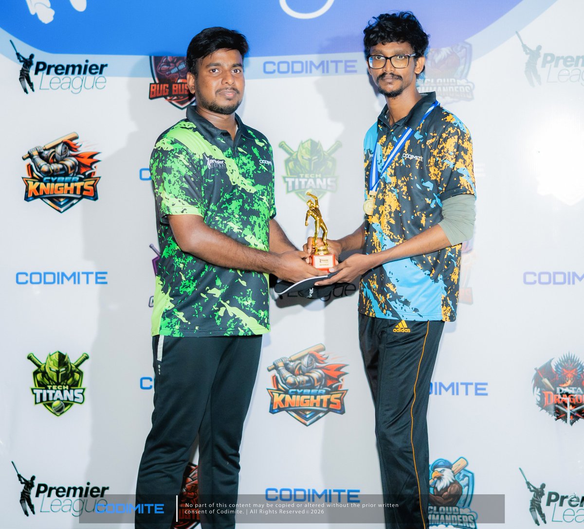 codimite's tweet photo. 𝐁𝐞𝐬𝐭 𝐁𝐨𝐰𝐥𝐞𝐫 – 𝐂𝐏𝐋 𝟐𝟎𝟐𝟔 🏆
Huge congrats to Danesha Ramanayaka (Cyber Knights) for being crowned Best Bowler! 

His clinical precision and crucial wickets kept the pressure on and the stumps flying all tournament. 

#Codimite #CPL2026 #CyberKnights #Cricket #MVP https://t.co/8yHKvEIzrw