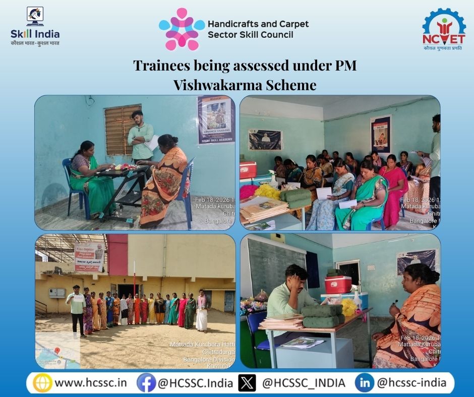 Trainees being assessed under PM Vishwakarma Scheme 
#PMVK #PMVishwakarmaScheme #MoSkillsAndEntrepreneurship #SkillIndia #KushalBharatViksitBharat