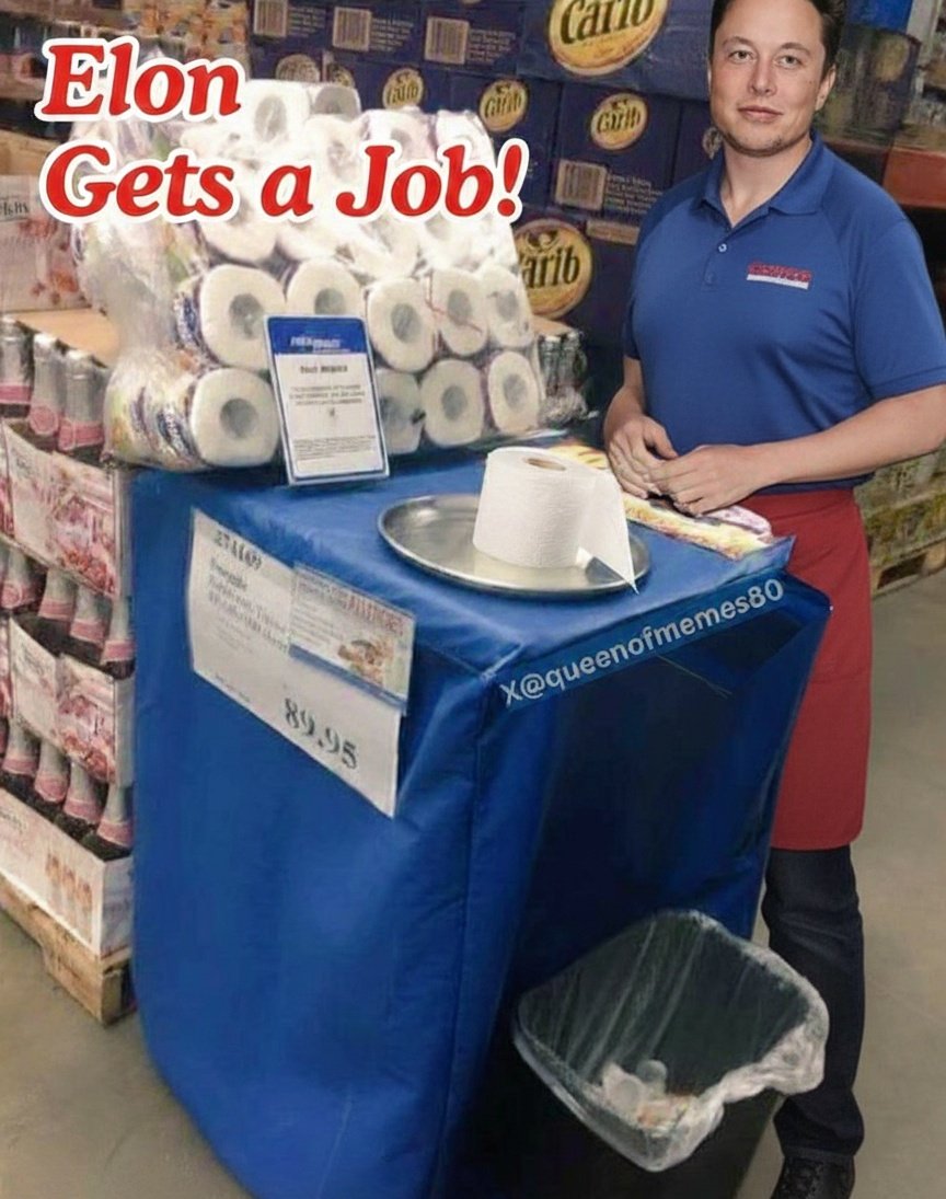 Pro_ITIA's tweet photo. Elon got a $WIPE job 

Thank you @ToiletPaperHQ https://t.co/liKP0xfhAe