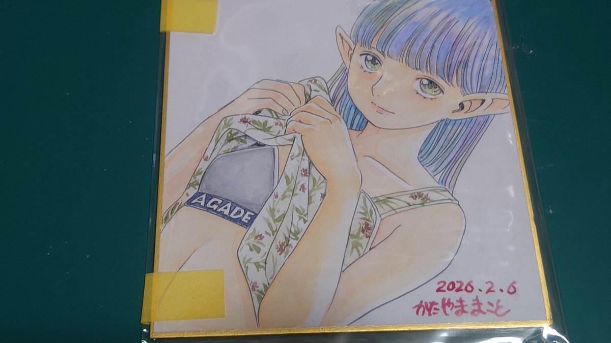 かたやま先生@burajon2 のミニ色紙！ ちっぱい担当のノエミちゃん