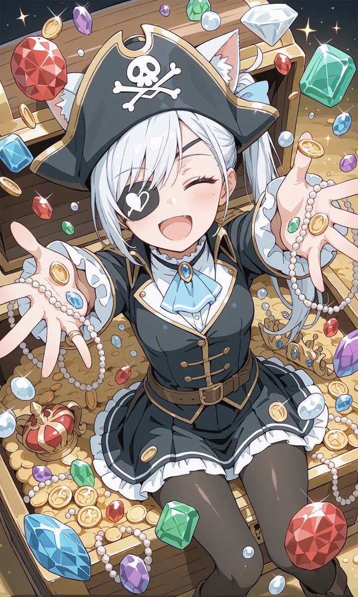 ※企画タグ忘れていたので再ポストです🤤

合同イベント6日目🎉
今日はノエルさんの会場で
「猫に小判(金ピカ財宝娘)」を開催中です😊

お宝いっぱいヒャッハー!!🥳

#AIなないろ猫むすめ