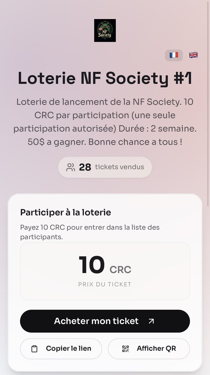 NF3121's tweet photo. Encore une semaine pour participer à la première lotterie de la @NFSociety21 ! 

50$ à gagner, 10 CRC (rejoins nous)

Envoi un DM pour faire ton compte  @aboutcircles 

Déjà 28 participants validé merci à tous ✅ https://t.co/K9ccJ3UhwM