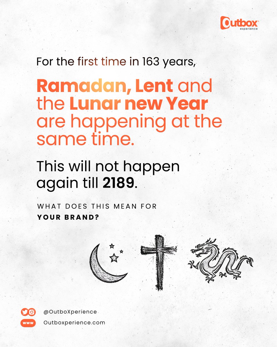 OutboXperience's tweet photo. A rare alignment unseen since 1863 and not to occur again until 2189, a symbol of global interconnectedness.

The most powerful stories emerge when diverse elements align, creating something timeless. 

How does this inspire your brand?

#lent #ramadan #LunarNewYear #PerthTanapon https://t.co/Jg6BomxDqY