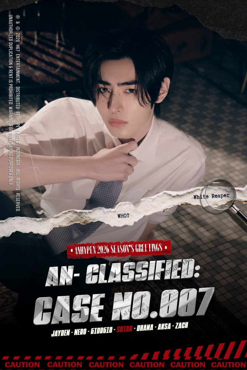 ㅤㅤ
❬    🕵️‍♂️ 𝐀𝐆𝐄𝐍𝐓 #𝐀𝐍𝟕𝟎𝟎𝟒   ❭
ㅤ
“Catching criminals and
𝙘𝙖𝙥𝙩𝙪𝙧𝙞𝙣𝙜 𝙝𝙚𝙖𝙧𝙩𝙨.”
ㅤ
#AN_WhiteReaper #ANHYPEN
ㅤㅤ