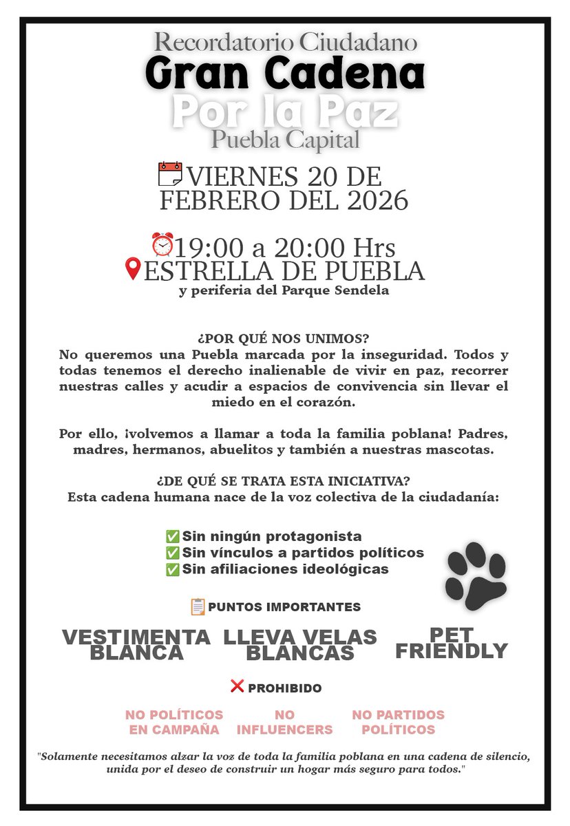 Un grupo de ciudadanos comparte está invitación a la ciudadanía por la paz