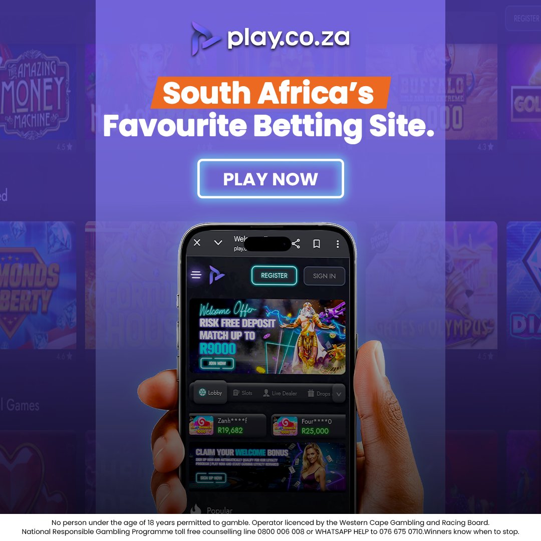 play_coza's tweet photo. SA’s Favourite Betting Site.

* R9000 risk-Free Deposit Match.
* Weekly wager-free spins.
* Up to 15% cashback.
* Exclusive weekly bonuses.