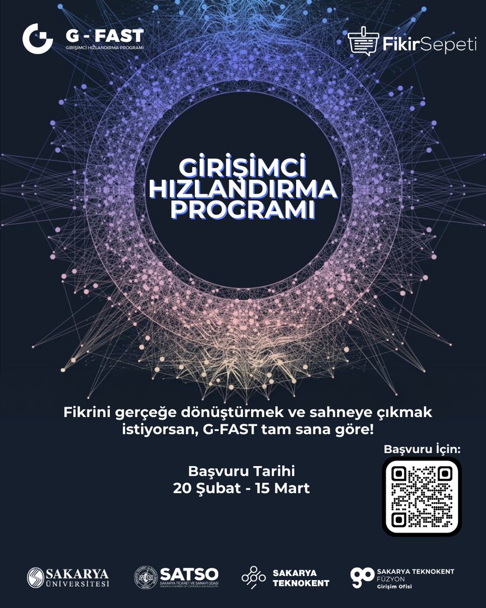 Hazır mısın? Sahne senin. 🚀

G-FAST – FİKİRSEPETİ Girişimci Hızlandırma Programı başlıyor!
Fikrini geliştir, iş modelini netleştir, mentor desteği al ve final sahnesinde anlat.

📅 Başvuruların Alınması: 20Şubat–15 Mart 
🎤 Final: 6 Mayıs
🔗 Başvuru: form.jotform.com/53551805260956