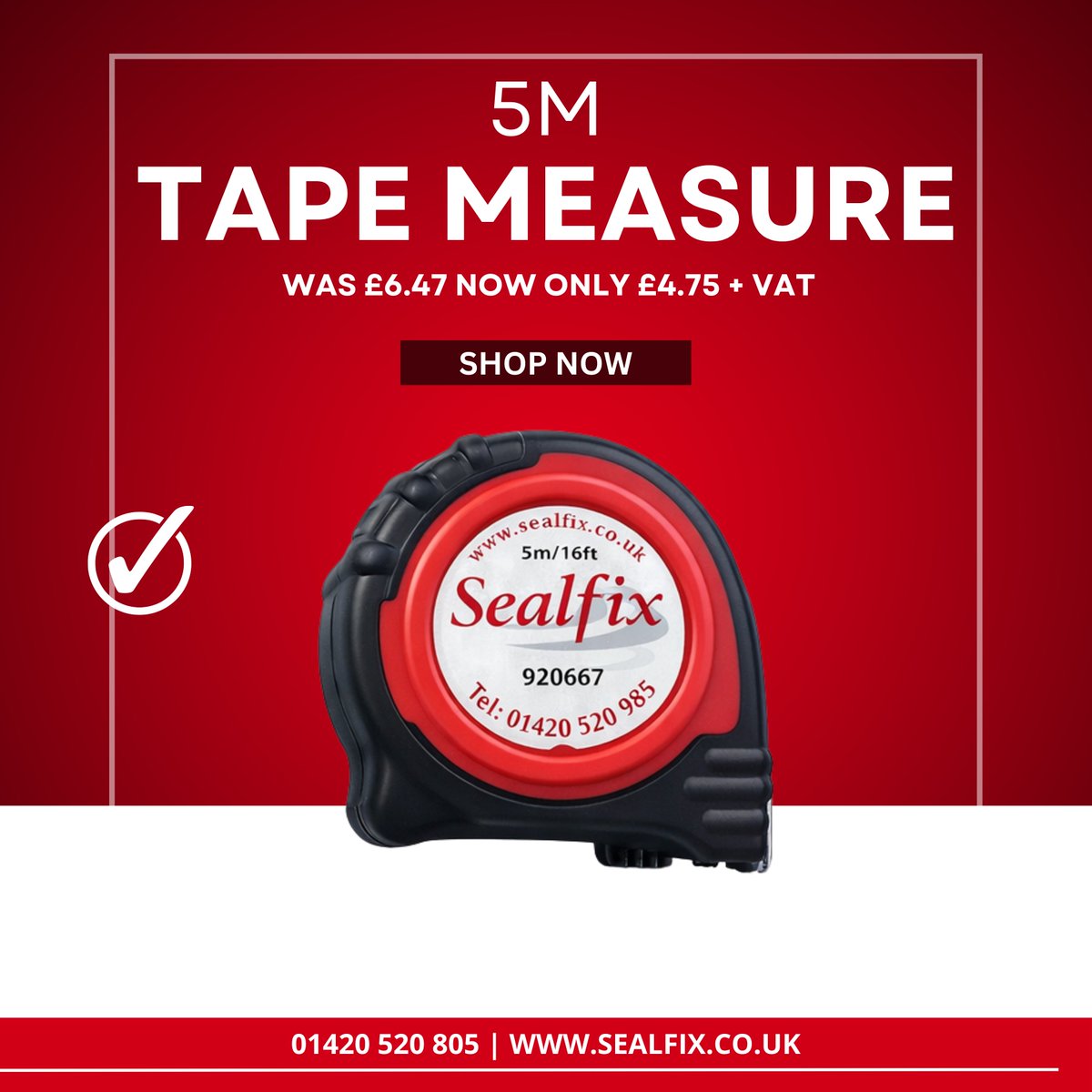 Sealfix's tweet image. ✨ Limited Time Offer ✨

Our Sealfix range is now on SALE! premium quality, unbeatable prices. 🔧
Shop the Sealfix range today and save 💥

#Sealfix #LimitedTimeOffer #Sale #ShopNow #TradeEssentials #cleaningproducts #cleanwindows #GlassCleaning #TradeDeals
#BuildersMerchant