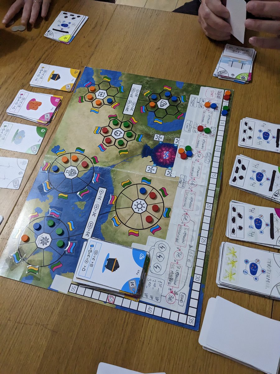 M_J_Henson's tweet image. Great session this week playtesting group getting some good plays in. Looking forward to future plays 🎲😃 #boardgames #designers #playtest #designcrew