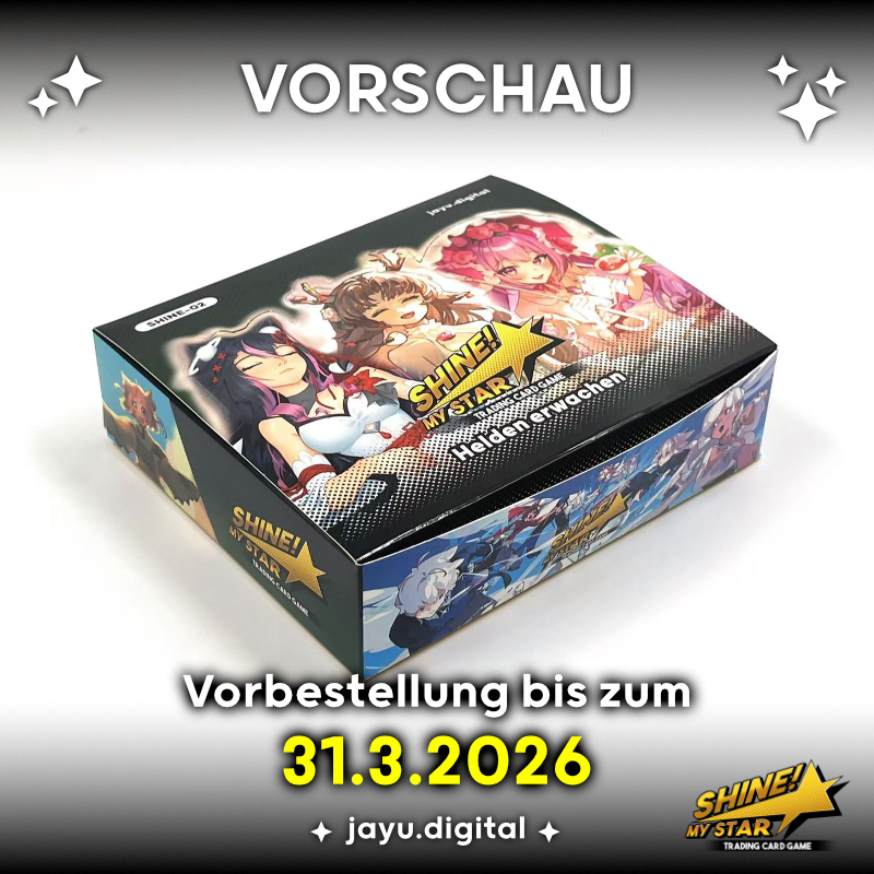 Wir haben ein Sneak Peak von der Druckerei erhalten!

Die Produktion läuft und im April können wir dann die Displays in unseren Händen halten!

Die Vorbestellung wird am 31.3.2026 beendet, damit wir uns voll auf den Versand konzentrieren können.
