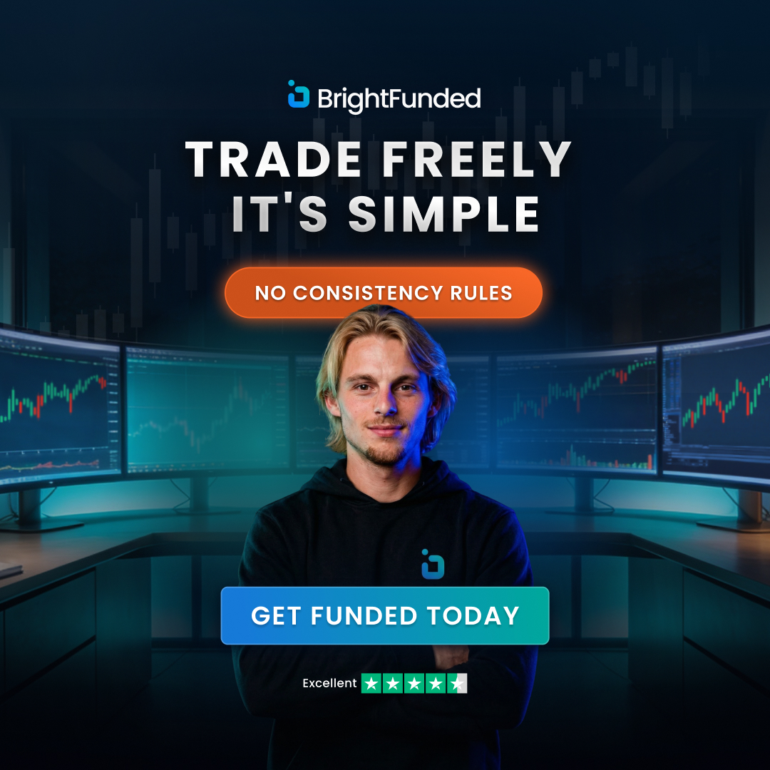 BrightFunded's tweet photo. Trade Freely with Peace of Mind and No Consistency Rules at any time! Get you BrightFunded Challenge now with 15% Evaluation Profit Reward By Default.