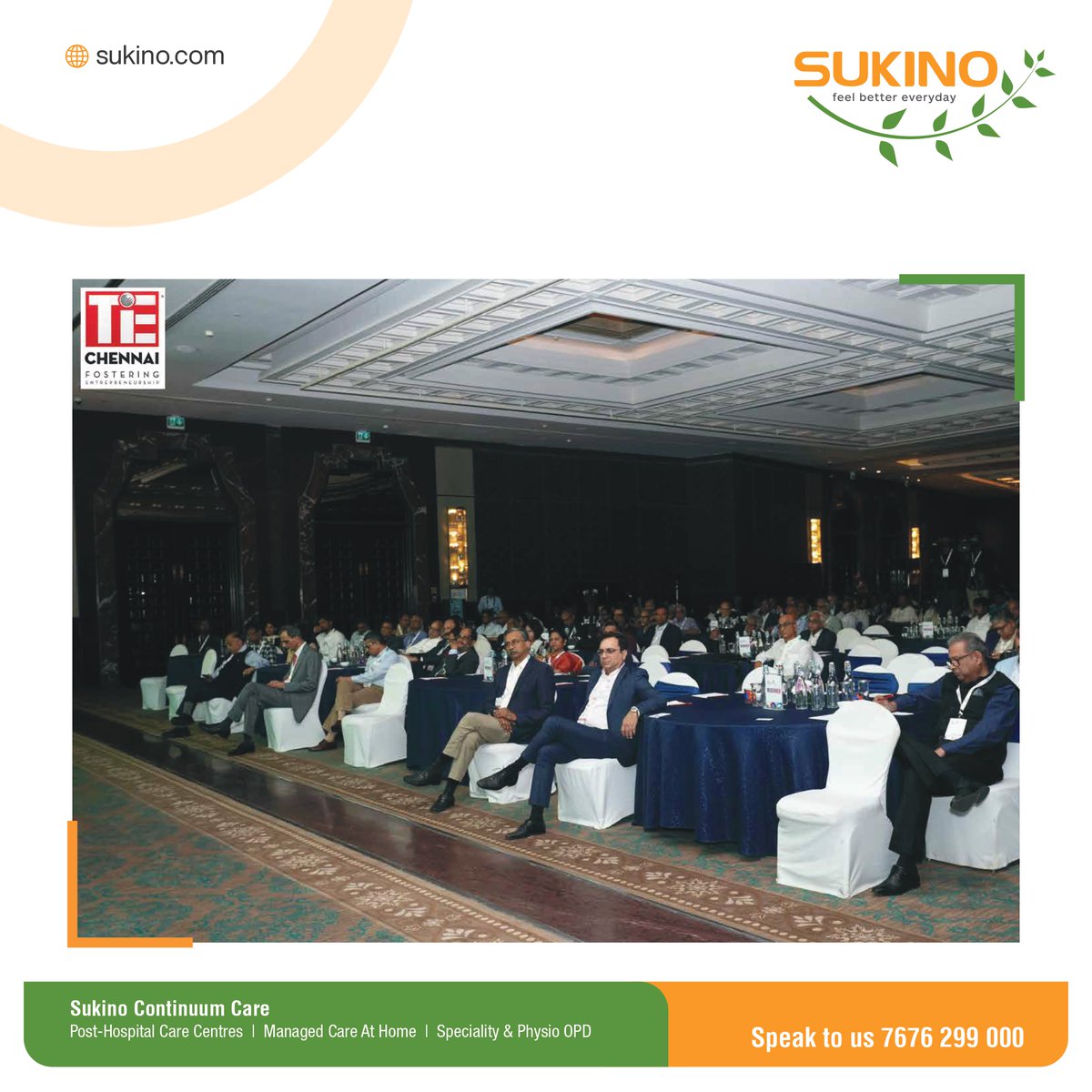 Srihari Munirathnam, Head of Marketing at #Sukino, represented us at #TiECON Chennai 2026, speaking on “From Episodic Care to Continuous Care.”

He shared why structured post acute and long term recovery systems are vital for patients transitioning from hospital to home.