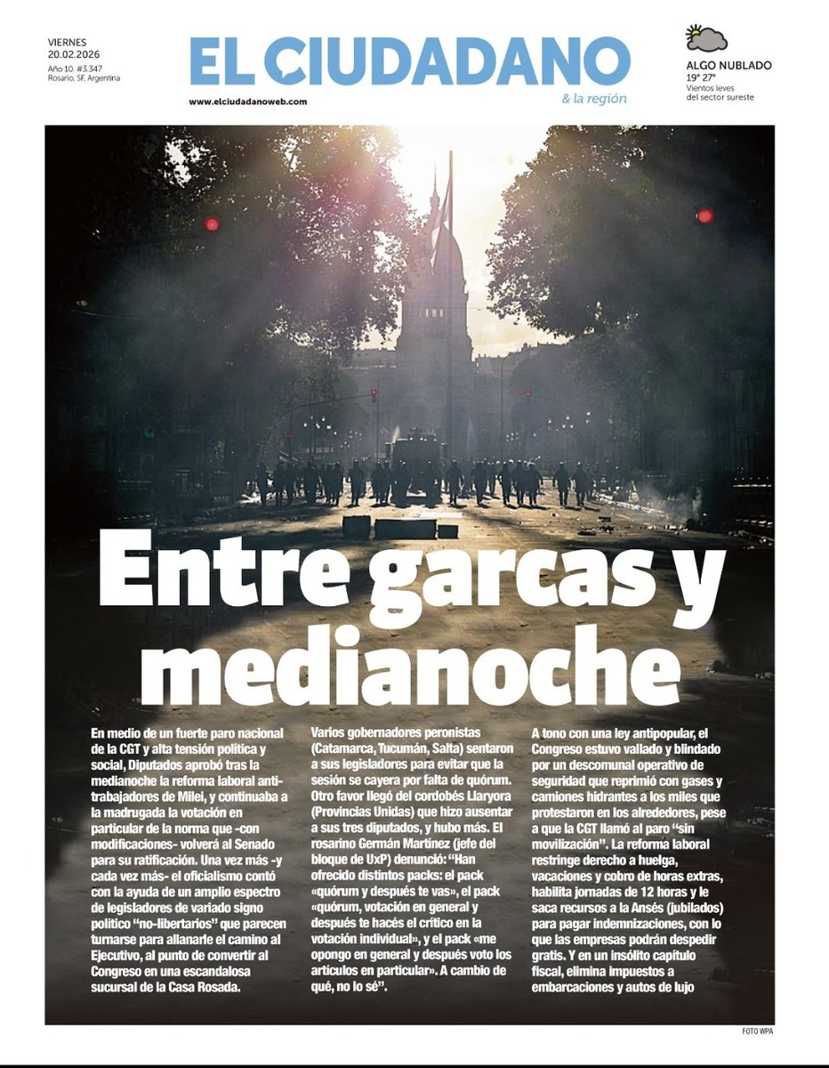 Malos días.
Los garcas de Santa Fe votando contra los trabajadores:
*Libertarios:
Rocio Bonacci
Alejandro Bongiovanni
Romina Diez
Nicolas Mayoraz
Juan Pablo Montenegro
Agustin Pellegrini
Valentina Ravera
Veronica Razzini
Yamile Tomassoni
*Unidos-Pullaro:
Jose Nuñez
Gisela Scaglia
