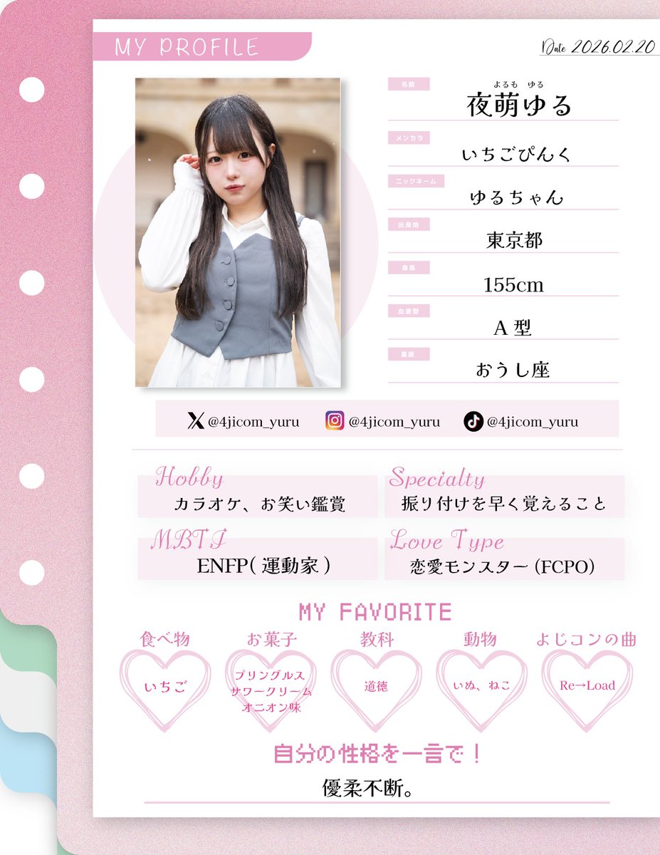 ゆるちゃんプロフィール❗️ここねも初知りなことが多いので熟読しよう