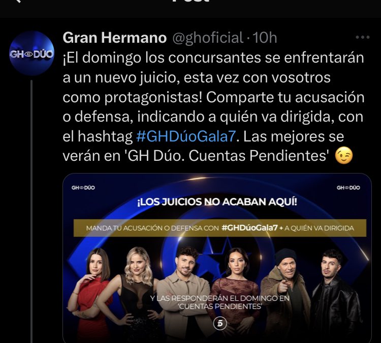No hay que darles ninguna visibilidad, subirán a Cristina con cualquier excusa para tenerla, que se coman una 💩 y disfruten de su protegida. A tomar por 🍑 #GHduo20F