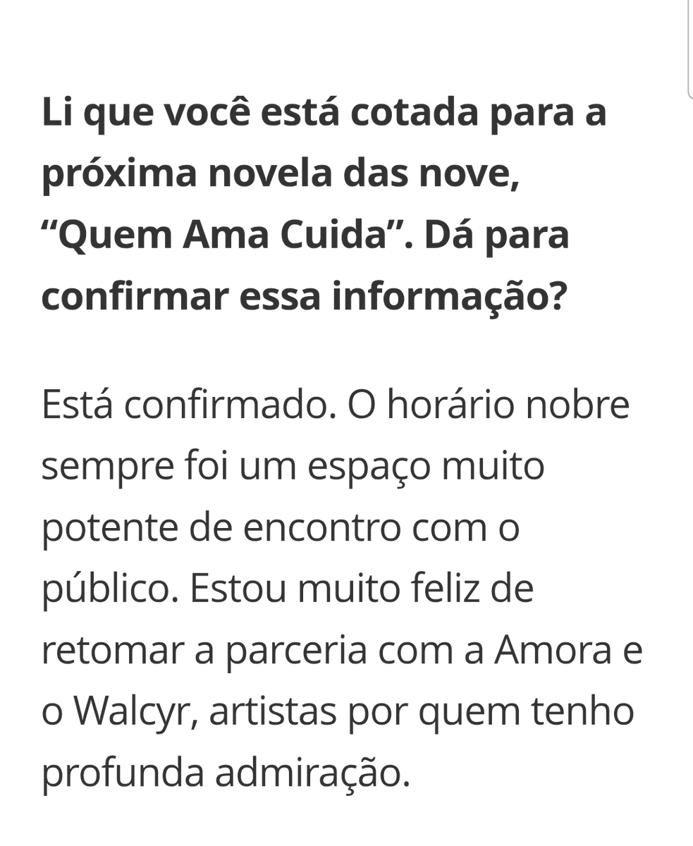 📝|| Nathalia Dill confirma que está no elenco de #QuemAmaCuida de Walcyr Carrasco a próxima novela das 21hs da Globo