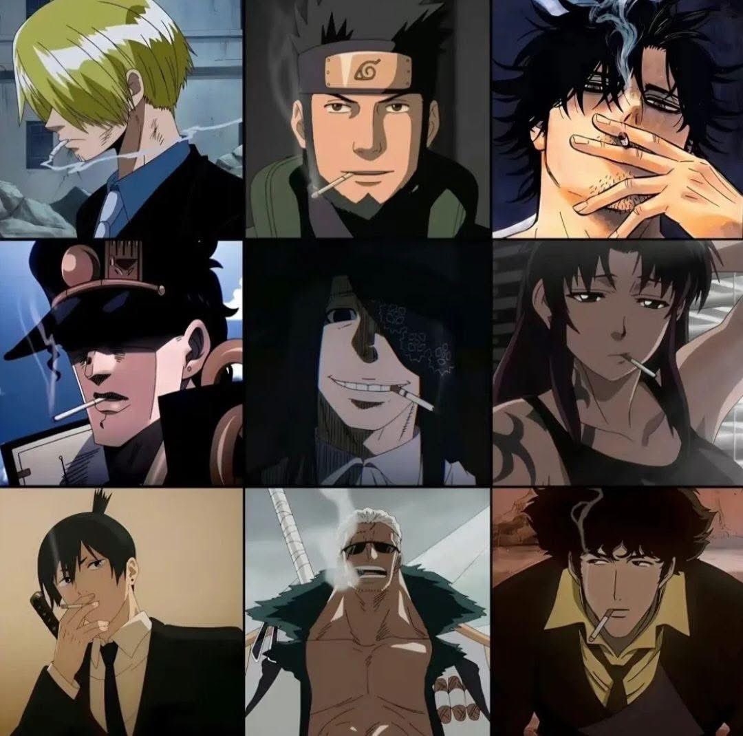 SupremeVidsPro's tweet image. Which anime character smokes the most?