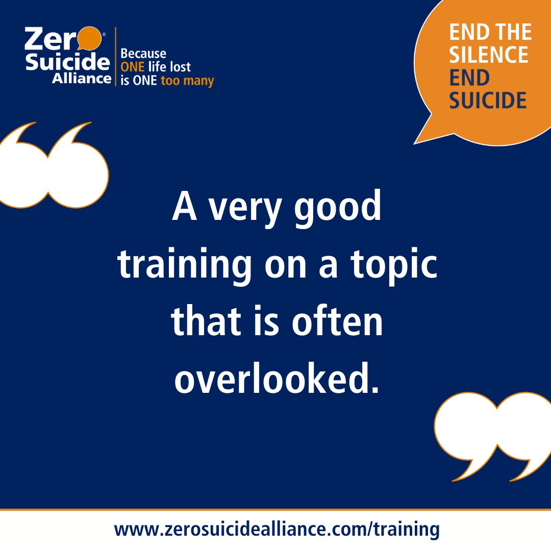 Zer0Suicide's tweet photo. When someone is struggling with social isolation and loneliness, it's not always easy to recognise it or to know what to do. Our FREE online training can help👇

https://t.co/EOd9VE0sQp

#FeedbackFriday #Friday #TrainingFeedback #ZSATraining #SocialIsolation #Loneliness https://t.co/O6aWaZnPqY