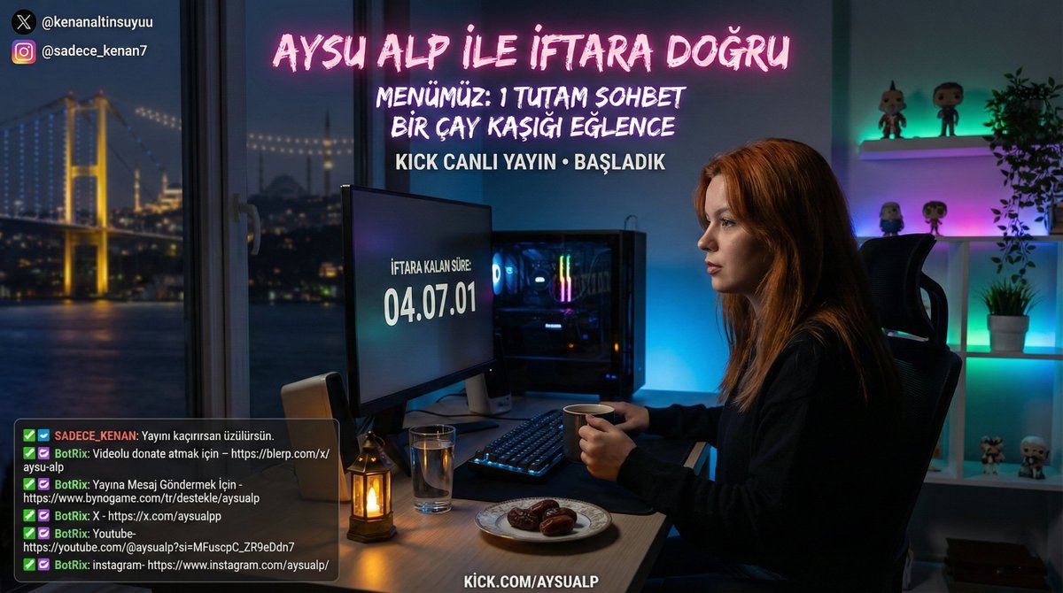 AYSU TEYZE İLE İFTARA DOĞRU 🌙✨
Menü dolgun, sohbet şahane!
<a href="/aysualpp/">AysuAlp</a> 

Tıkladın geldin, yayındayız 👉 kick.com/AysuAlp