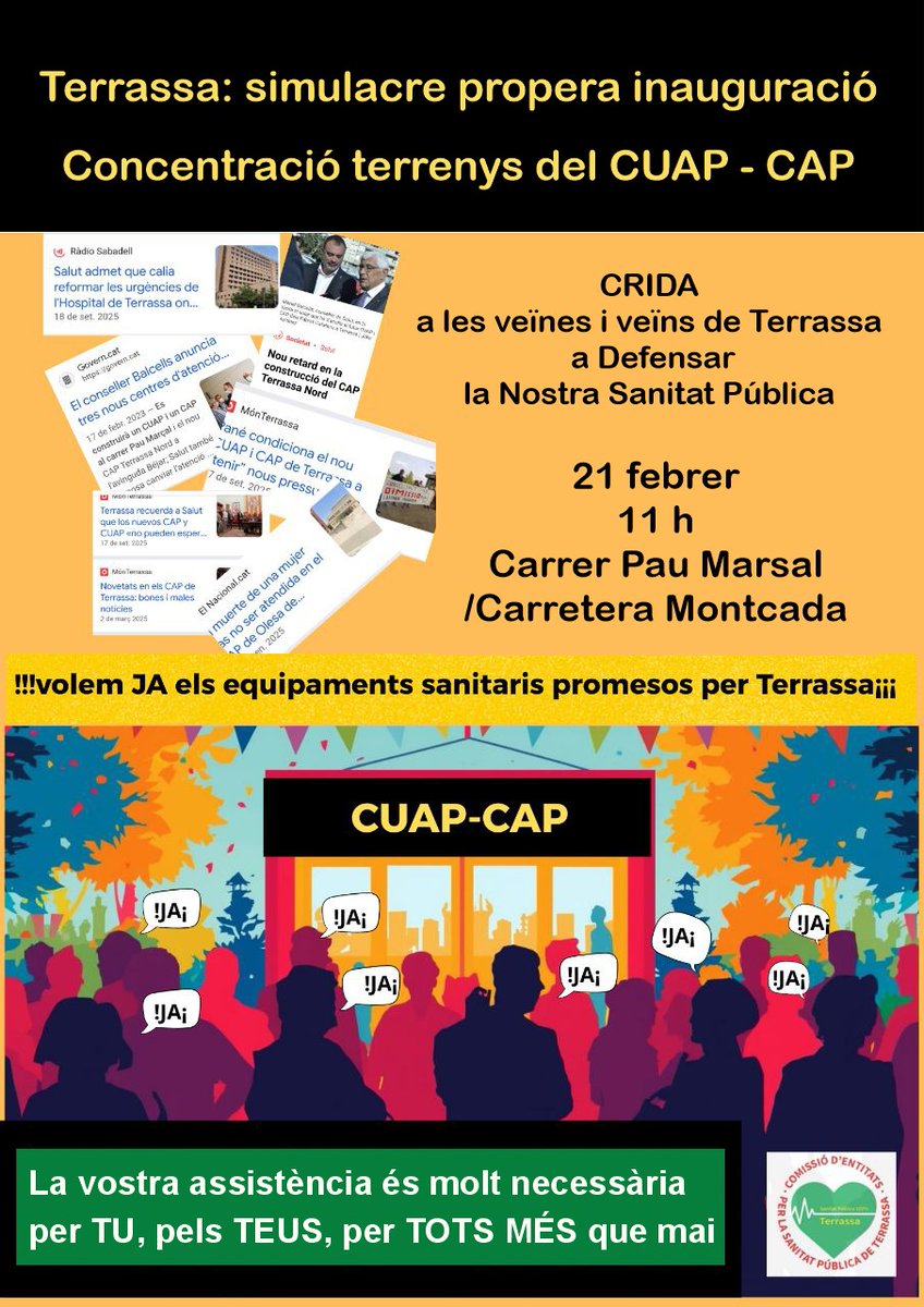 mpdterrassa's tweet photo. Este sabado vente a defender nuestra sanidad publica, yo estare y tu? https://t.co/gtJhvhZqyL