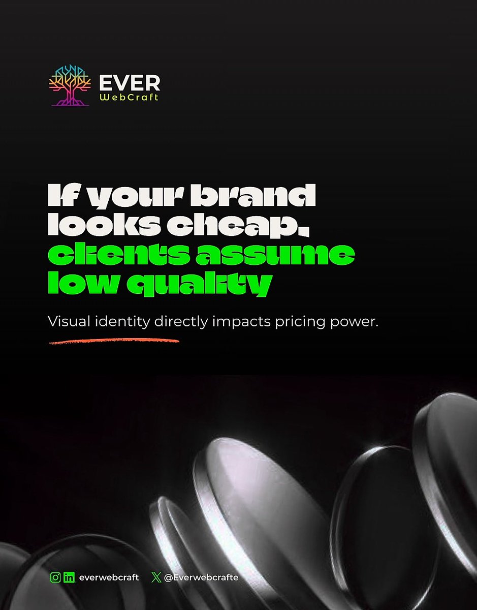 Everwebcrafte's tweet photo. Cheap visuals send expensive signals.

#PremiumBranding #ModernWebDesign #LuxuryBrandDesign
 
How to improve website sales https://t.co/c7qYSyeorY