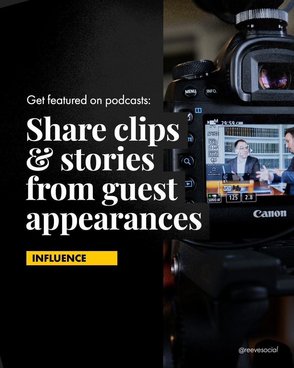 Social media that creates ➤ 𝗜𝗻𝗳𝗹𝘂𝗲𝗻𝗰𝗲

Would you like to improve your social influence? Try these:

💡 Get featured on podcasts: Share clips and stories from guest appearances.

Purposeful social media, that creates impact. ®️✔️