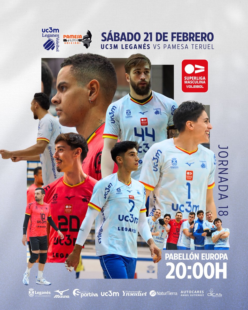 🔥 ¡𝗘𝗦𝗧𝗘 𝗦𝗔́𝗕𝗔𝗗𝗢 𝗦𝗘 𝗟𝗟𝗘𝗡𝗔 𝗘𝗟 𝗘𝗨𝗥𝗢𝗣𝗔! 

1️⃣8️⃣ Jornada
🆚 Pamesa Teruel Vb
📆 Sábado 21 de enero
⏰ 20:00h
🏟️ Pabellón Europa

#SuperligaMasculina | #VamosLega 💙🤍