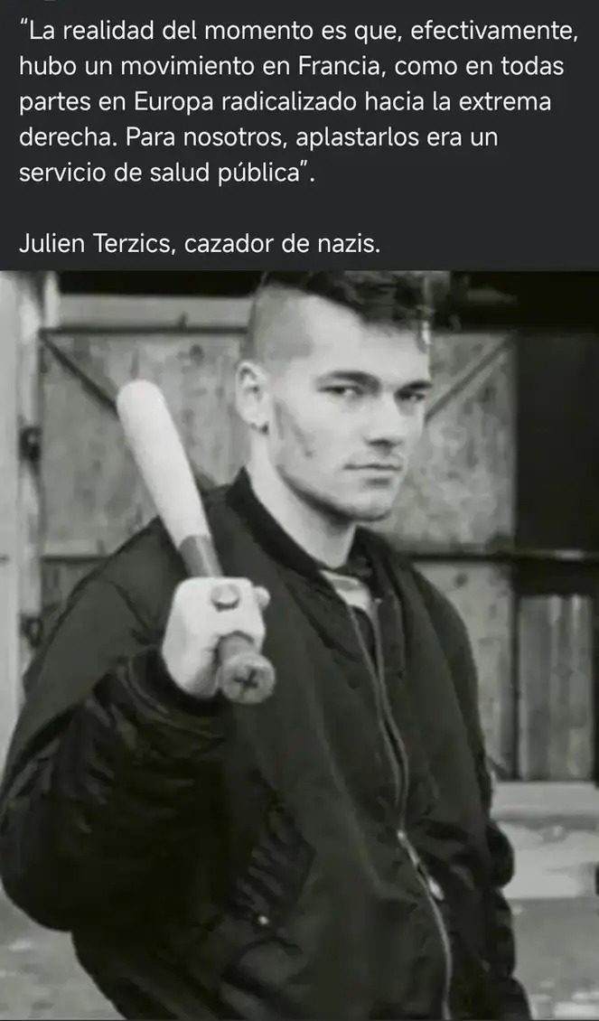 Julien Terzics, fue un antifascista frances; batería del grupo musical Brigada Flores Magon y secretario confederal de la CNT ... además, y no menos importante: Cazador de Nazis. iSalud! 👊🖤🏴#MemoriaAnarquista