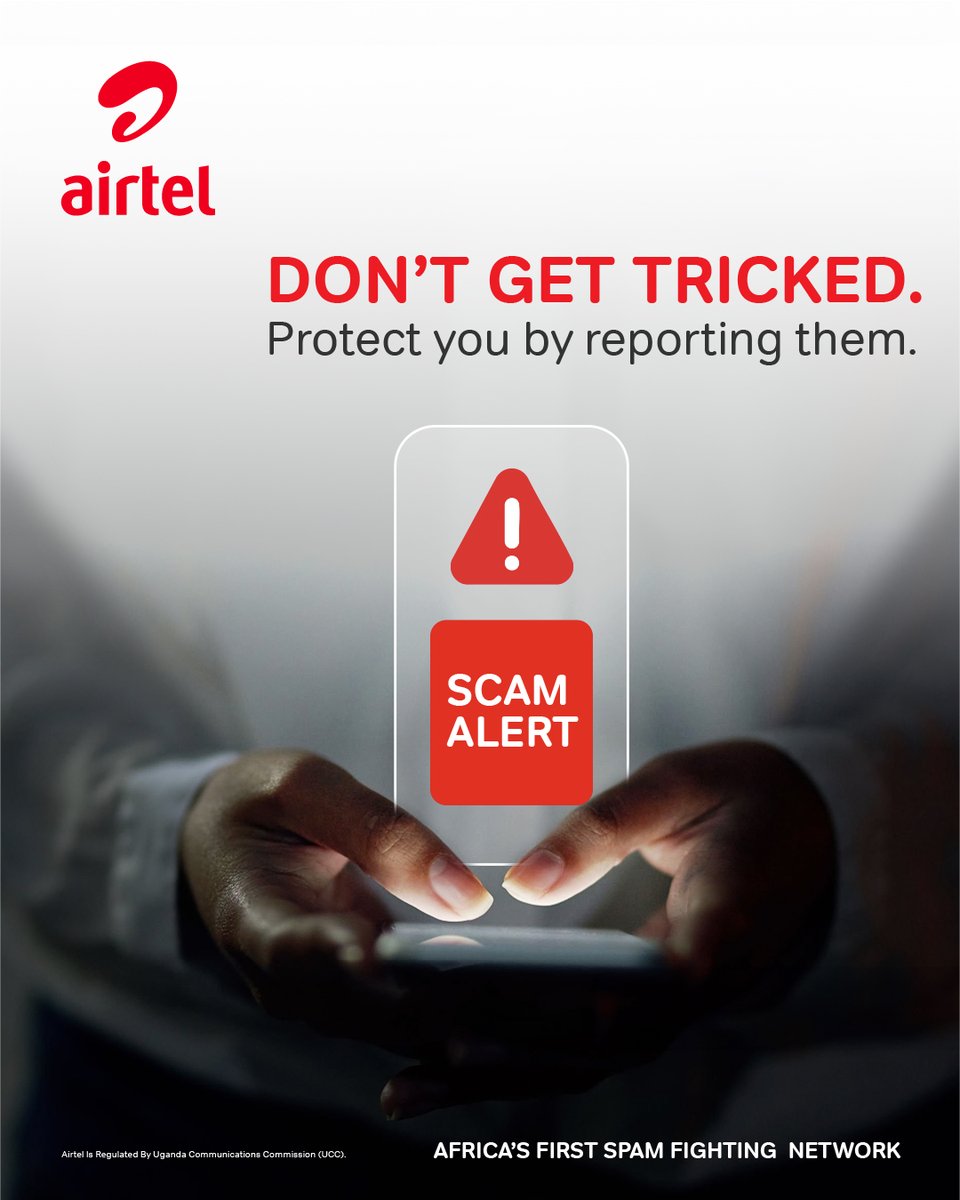 Airtel_Ug's tweet image. Suspicious messages? Strange calls? Your security matters! ​
Forward spam alerts to Airtel Customer Care and stay safe online.​
#AirtelUG #StayAlert #StopSpam