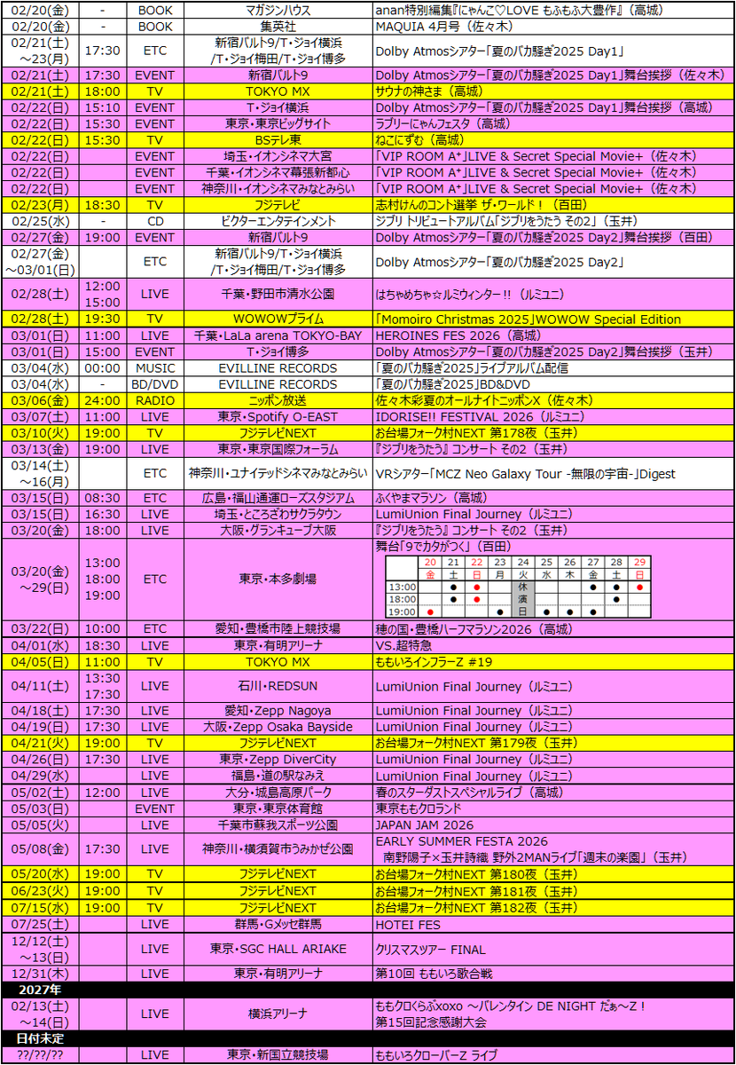 03/04(水) 「夏のバカ騒ぎ2025」ライブアルバム配信 03/07(土) IDORISE