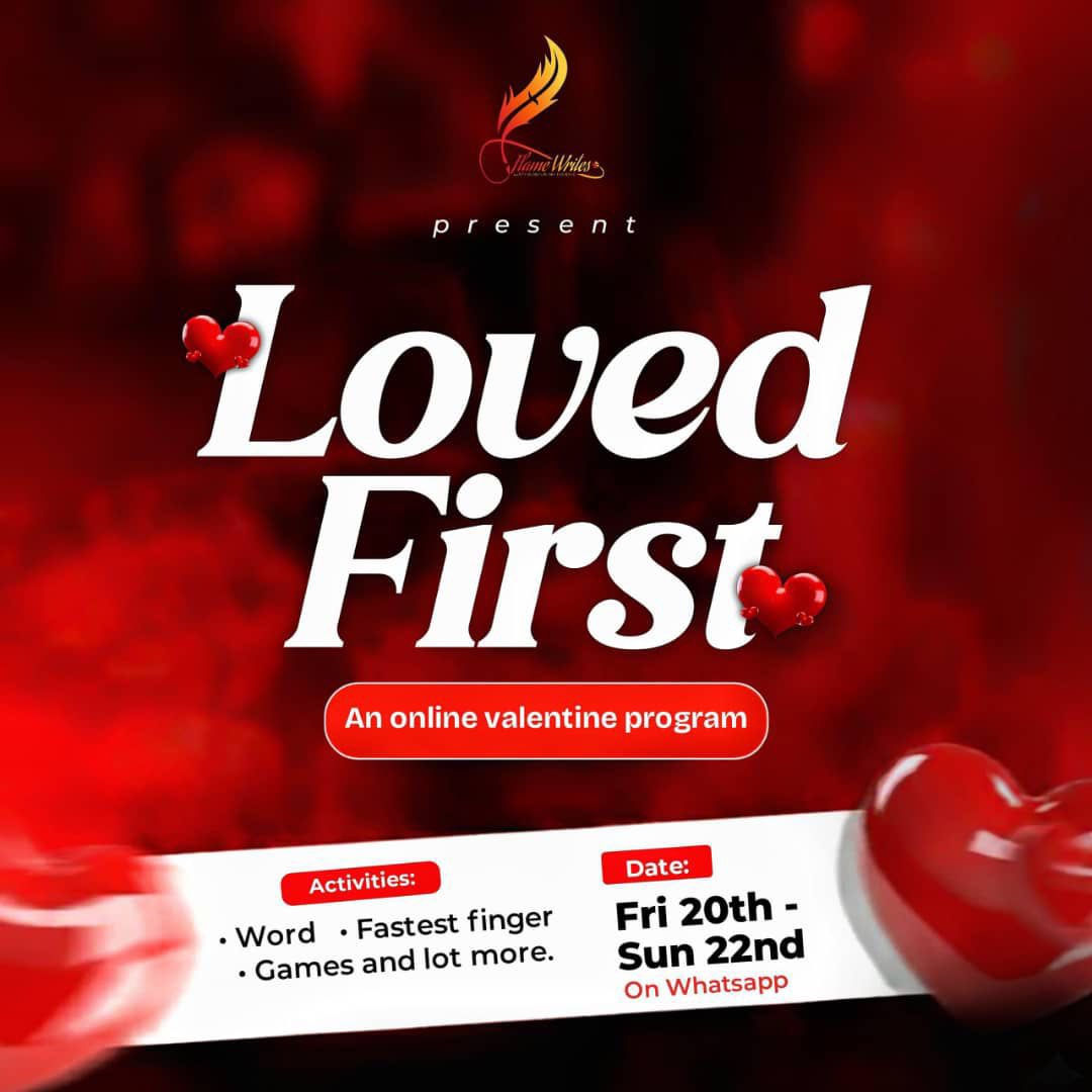 flamewritesorg's tweet photo. Our Valentine Online Program *LOVED FIRST* kicks off today🤍. Get ready for games, Fastest Finger prizes, and a Word that will bless you!

🌤️ Morning: 9:00am–2:00pm
🌙 Night: 7:00pm–9:00pm

🔗 Join the program group now: https://t.co/3BWRkMoiZp https://t.co/PioP4Qubtm