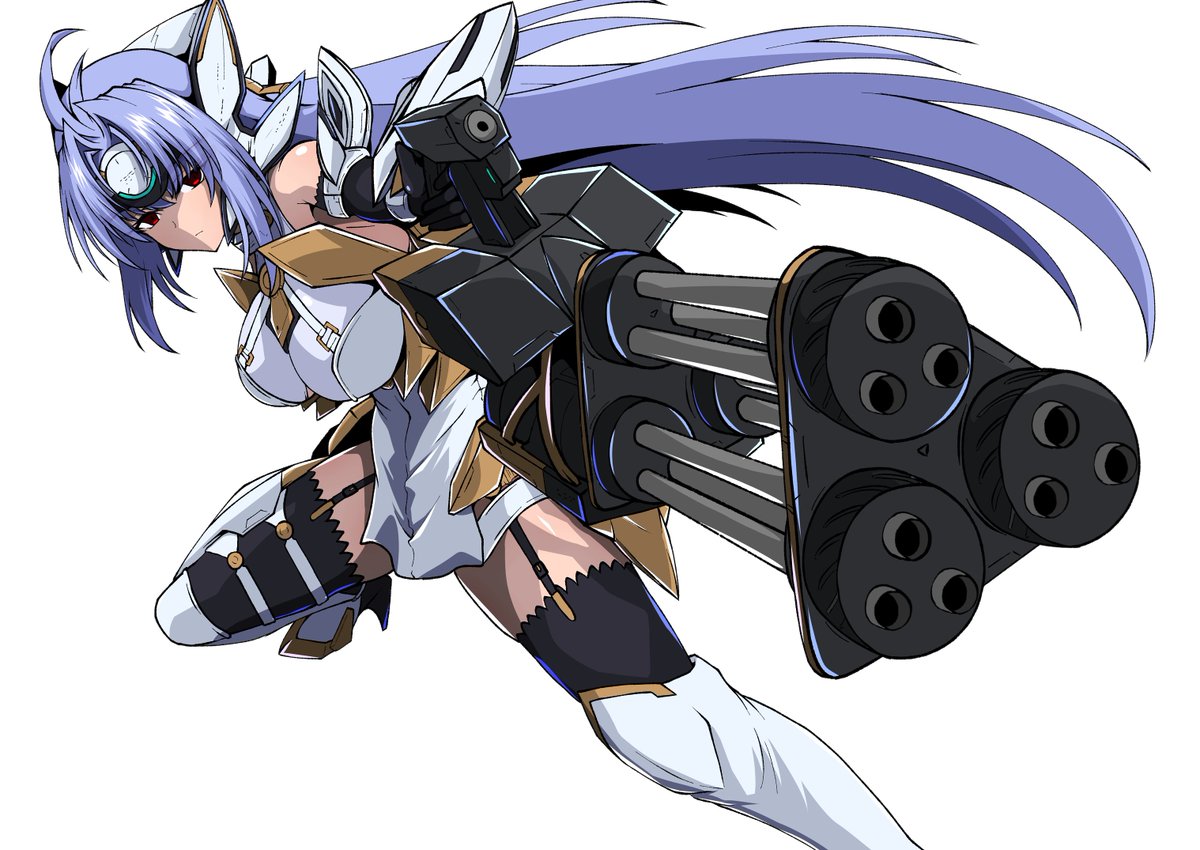 pixivリクエスト:らくがきプラン  その701
内容「ギムリアン達に囲まれながらも戦闘しているゼノサーガep3のkos-mos ver4をお願いします」
私「三連ガトもたせた時に気付いちゃった--遠距離武器のせいでギムリアンが近くにいねェ…と」 