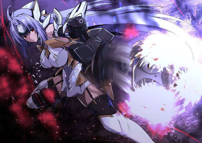 pixivリクエスト:らくがきプラン  その701
内容「ギムリアン達に囲まれながらも戦闘しているゼノサーガep3のkos-mos ver4をお願いします」
私「三連ガトもたせた時に気付いちゃった--遠距離武器のせいでギムリアンが近くにいねェ…と」 