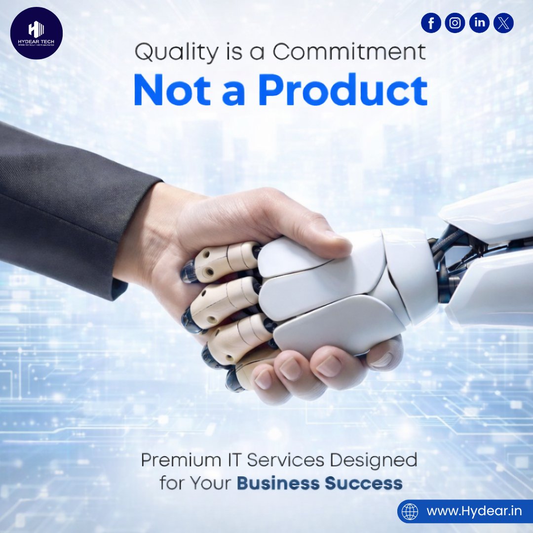 hydear_official's tweet photo. Quality ek promise hai, sirf product nahi 💼

Hydear Tech ke premium IT services se business success ko boost karein 🚀

#qualitycommitment #itservices #businesssuccess #digitaltransformation #techsolutions #innovationdriven #corporategrowth #hydeartech https://t.co/r0053i56XU