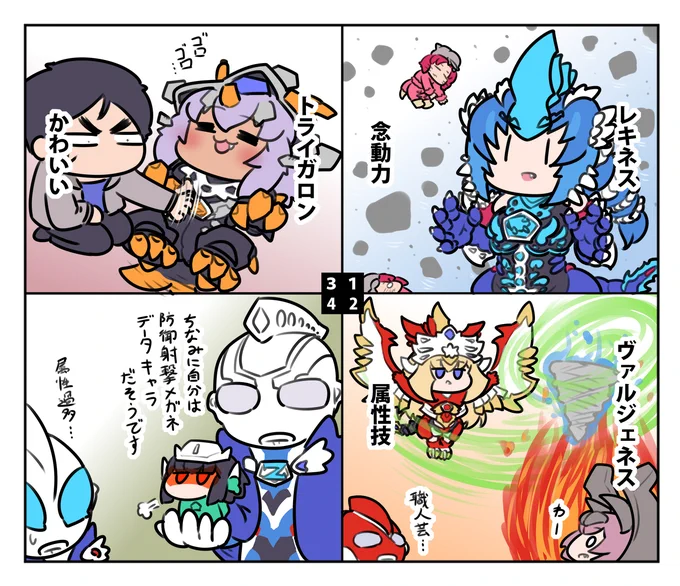 メテオカイジュウの4コマ漫画描きました 