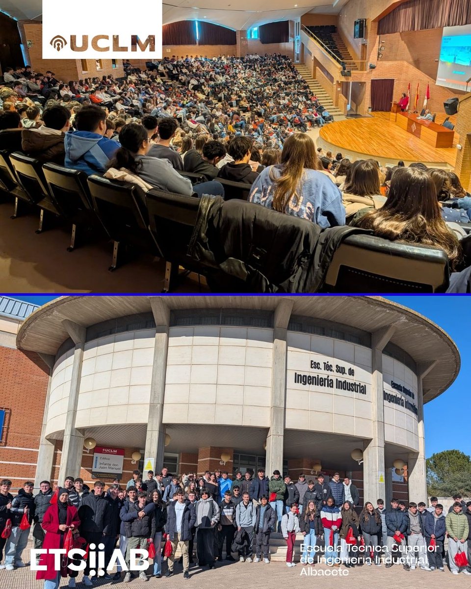 etsiiAB's tweet photo. 🚪✨ ¡La ETSIIAB vuelve a abrir sus puertas!
Hoy hemos recibido a 71 alumnos y alumnas de Secundaria para descubrir, en primera persona, cómo se vive la ingeniería en la UCLM ⚙️🔬 https://t.co/owCPsgbkeB