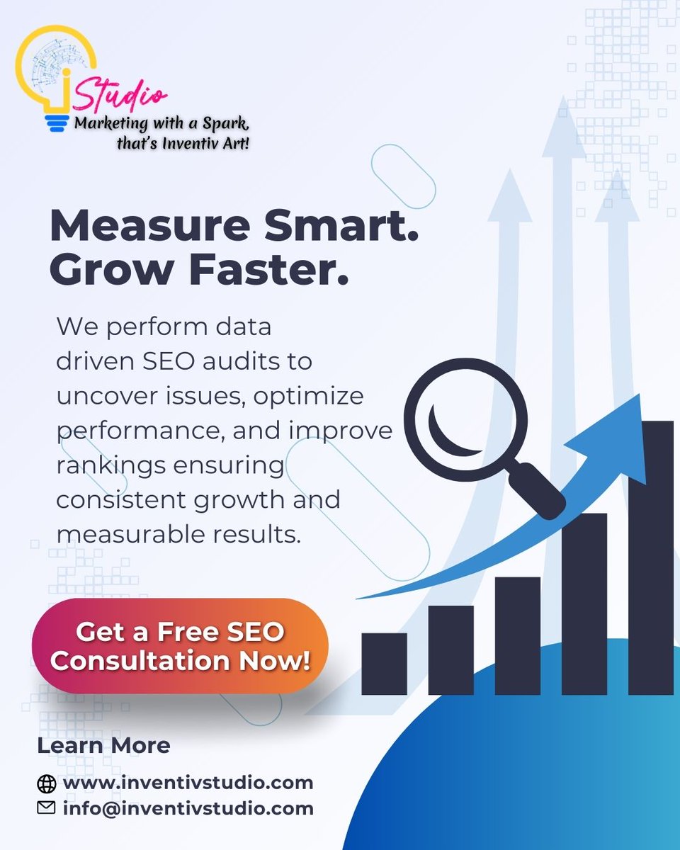 InventivTechno's tweet photo. 📈 Data‑driven SEO audits to improve performance & rankings.
Get insights that turn into results.
🌐 https://t.co/zGD3tp08lK
📩 info@inventivstudio.com
#SEOAudit #SEOAnalytics https://t.co/k96j1H13Bl
