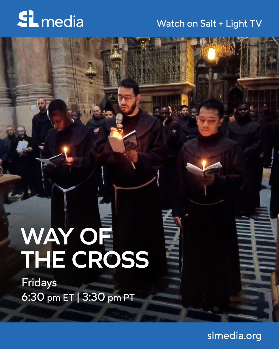 saltandlighttv's tweet image. Join us for the Stations of the Cross from Jerusalem!

➡️Fridays at 6:30 pm ET / 3:30 pm PT
On Salt + Light TV
slmedia.org

#SLMedia #WayoftheCross #StationsoftheCross